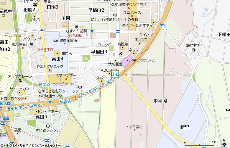 眼鏡市場　弘前(00519)付近の地図